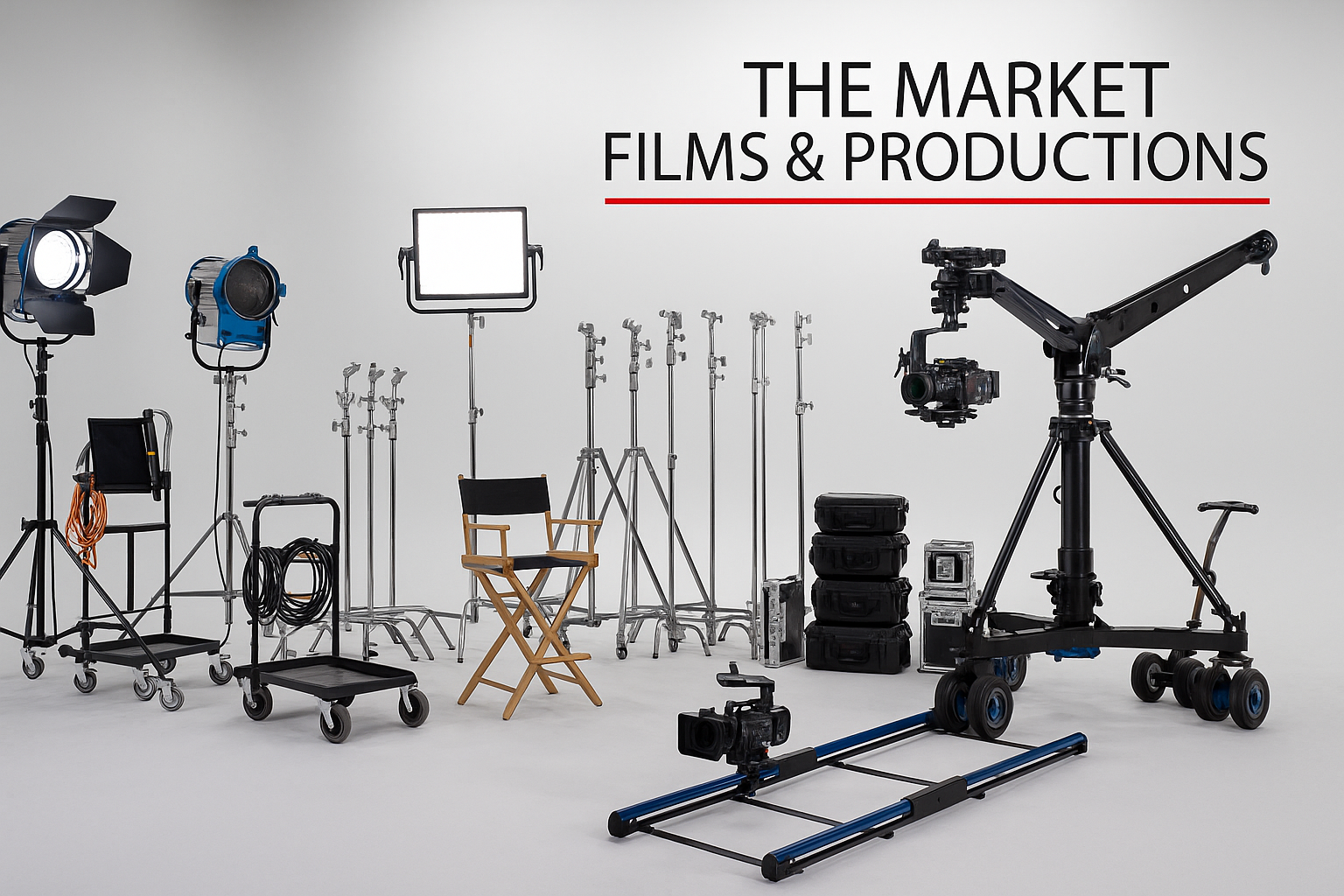 Estudio con luces, grip y equipos especiales TMF